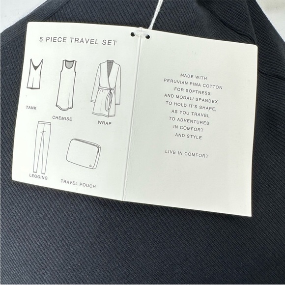 Skin 5 Piece Travel Set Size XS/S NWT Solid Black - Picture 5 of 9